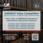 30 Years of the UNIDROIT Principles of International Commercial Contracts – Essay Competition